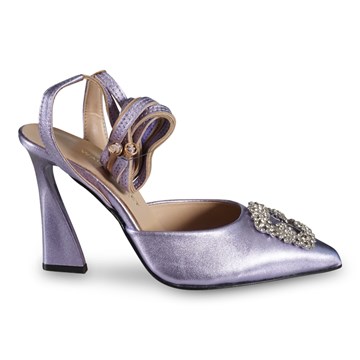 WALL STREET Δερμάτινα mules με καμπάνα τακούνι και δέσιμο