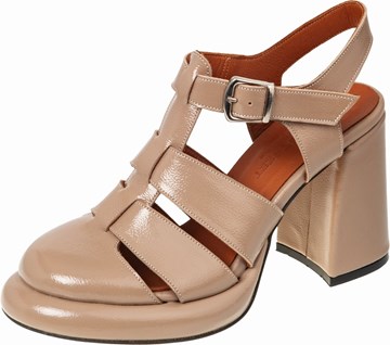 WALL STREET Δερμάτινο πέδιλο fisherman με φαρδύ τακούνι.