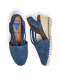 VERBENAS Δερμάτινη εσπαντρίγια με μεσαίο τακούνι 