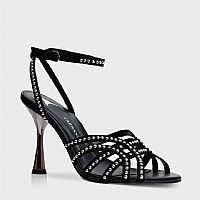 CARRANO Δερμάτινο πέδιλο με μπαρέτα και μεταλλικές λεπτομέρειες