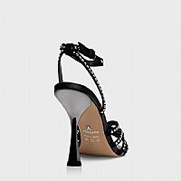 CARRANO Δερμάτινο πέδιλο με μπαρέτα και μεταλλικές λεπτομέρειες