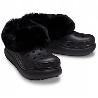 Crocs με ψηλή σόλα και γούνα