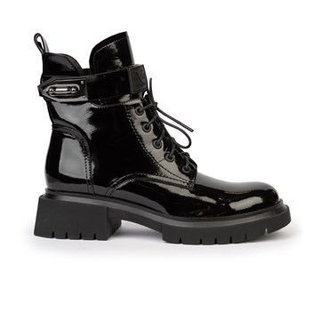 VERSACE 1969 Αρβυλάκι λουστρίνι με μεταλλική λεπτομέρεια στη φτέρνα