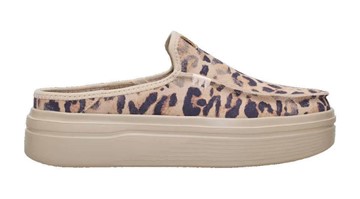 HEY DUDE Καστόρινα mules με ελαφριά σόλα και animal print.