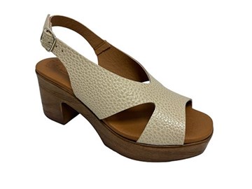 EVA FRUTOS Δερμάτινο πέδιλο με μεσαίο τακούνι