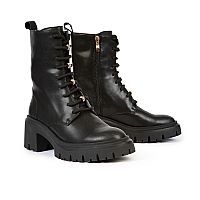 VERSACE 1969 Δερμάτινο μποτάκι με μεσαίο τακούνι και αποσπώμενα αξεσουάρ