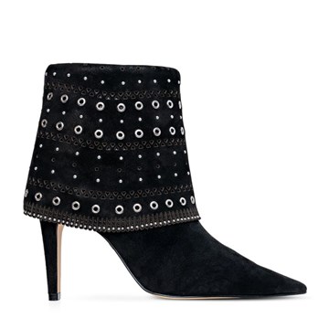 CARRANO Ψηλό, δερμάτινο μποτάκι μυτερό με γιακά