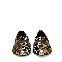 WALL STREET Flat, μυτερό  παπούτσι pony skin με animal print