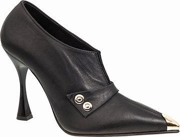 WALL STREET Δερμάτινα ankle boots με μεσαίο τακούνι.