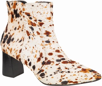 WALL STREET Μποτάκι από pony skin με μεσαίο τακούνι