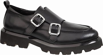 WALL STREET Δερμάτινα γυναικεία loafers με διπλή εγκράφα.