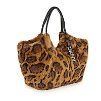 DKNY Γούνινη τσάντα με animal print