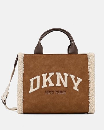 DKNY Τσάντα μεσαία shopper χειρός - χιαστί με διακοσμητική γούνα