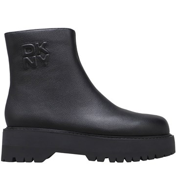 DKNY Δερμάτινο μποτάκι με ανάγλυφο λογότυπο.