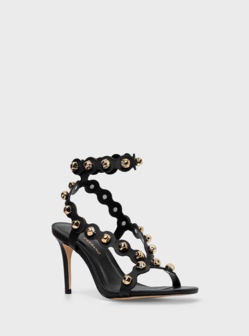 CARRANO Πέδιλα με ψηλό τακούνι και χρυσά αξεσουάρ