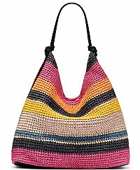 DKNY Τσάντα ώμου hobo από πολύχρωμη ψάθα