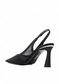 DKNY Slingback από διαφάνεια και σταθερό τακούνι.