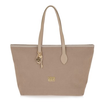 FRNC Tote bag με φερμουάρ και διακοσμητικό μπρελόκ.